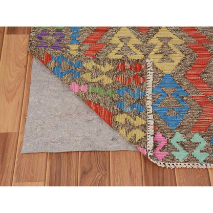 Flat Weave Wool Hand Woven Rug Grey No Border 2.8X3.8 -O057544