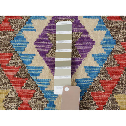 Flat Weave Wool Hand Woven Rug Purple No Border 2.8X3.10 -O057545