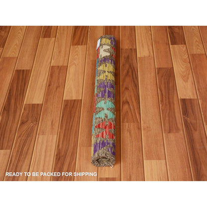 Flat Weave Wool Hand Woven Rug Purple No Border 2.8X3.10 -O057545