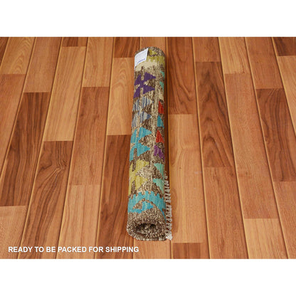 Flat Weave Wool Hand Woven Rug Brown No Border  2.7X3.10 -O057547