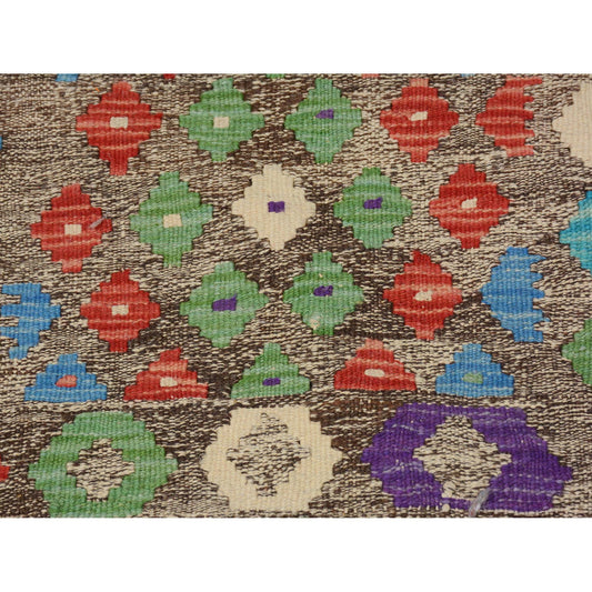 Flat Weave Wool Hand Woven Rug Multicolored No Border  2.9X4.0 -O057551