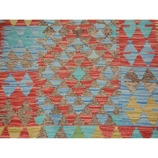 Flat Weave Wool Hand Woven Rug Red No Border  2.8X4.0 -O057574