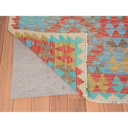 Flat Weave Wool Hand Woven Rug Red No Border  2.8X4.0 -O057574