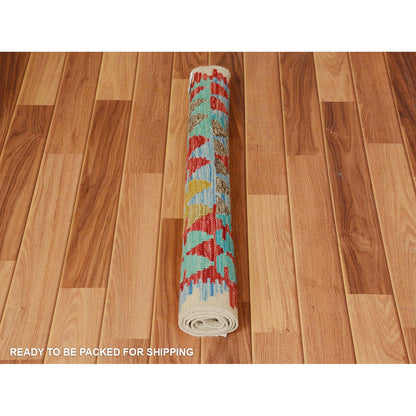 Flat Weave Wool Hand Woven Rug Red No Border  2.8X4.0 -O057574