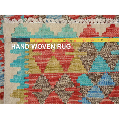 Flat Weave Wool Hand Woven Rug Red No Border  2.8X4.0 -O057574
