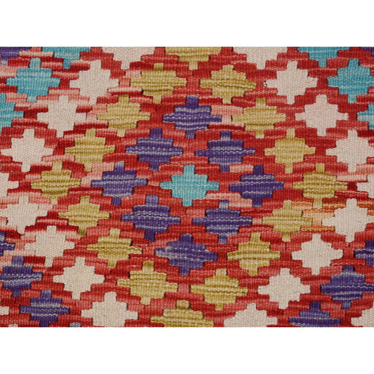 Flat Weave Wool Hand Woven Rug Ivory No Border 2.10X4.2 -O057597