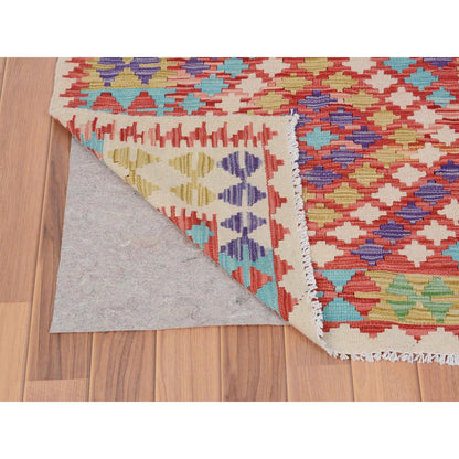Flat Weave Wool Hand Woven Rug Ivory No Border 2.10X4.2 -O057597