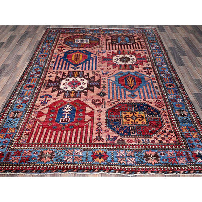 Kazak Wool Hand Knotted Rug Pink 6.0x8.2 -O0575