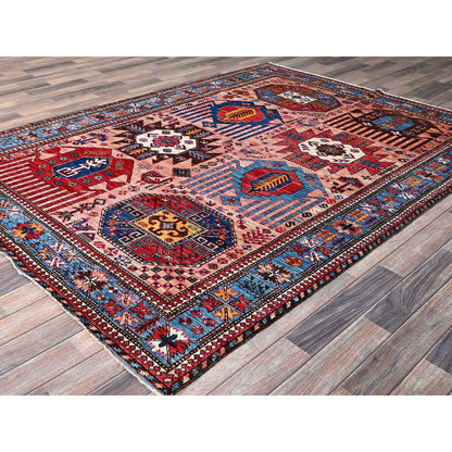 Kazak Wool Hand Knotted Rug Pink 6.0x8.2 -O0575