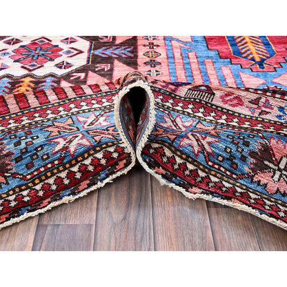 Kazak Wool Hand Knotted Rug Pink 6.0x8.2 -O0575