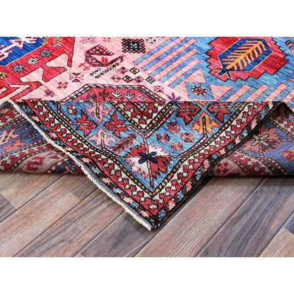 Kazak Wool Hand Knotted Rug Pink 6.0x8.2 -O0575