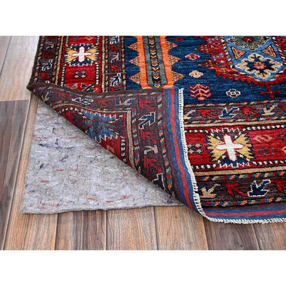 Kazak Wool Hand Knotted Rug Blue 6.1x8.5 -O0576