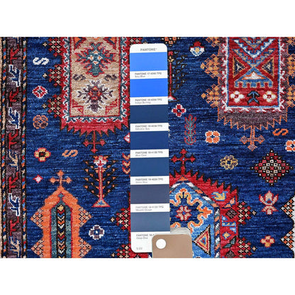 Kazak Wool Hand Knotted Rug Blue 6.1x8.5 -O0576
