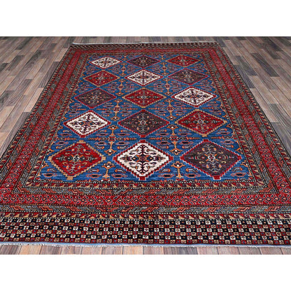 Kazak Wool Hand Knotted Rug Blue 6.1x8.6 -O0577