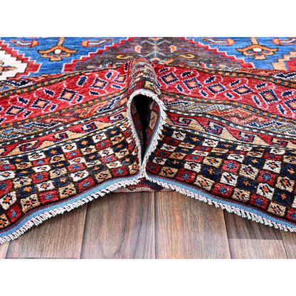 Kazak Wool Hand Knotted Rug Blue 6.1x8.6 -O0577