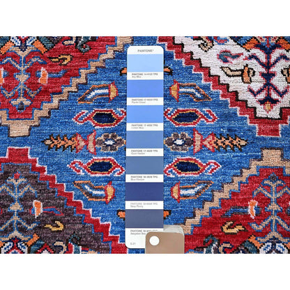 Kazak Wool Hand Knotted Rug Blue 6.1x8.6 -O0577