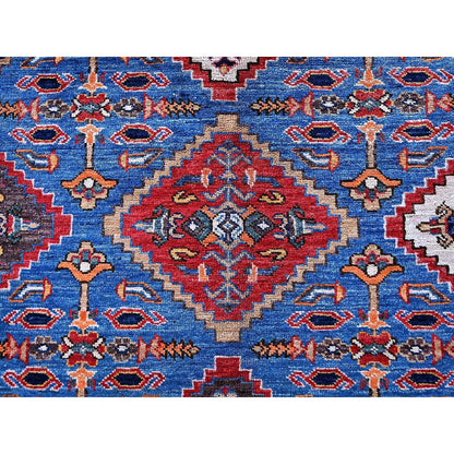 Kazak Wool Hand Knotted Rug Blue 6.1x8.6 -O0577