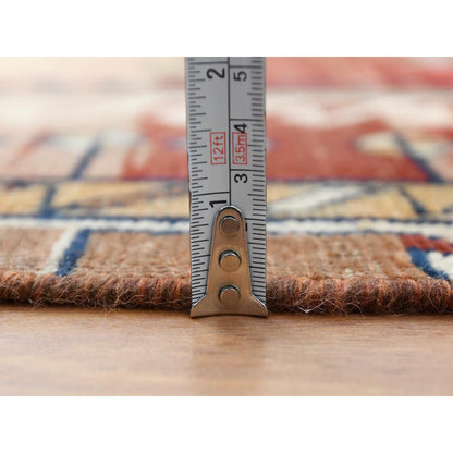 Overdyed & Vintage Worn Wool Hand Knotted Rug Brown Tan 4.6X7.8 -O057856