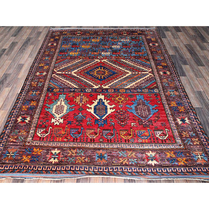 Kazak Wool Hand Knotted Rug Multicolored 6.2x8.3 -O0578