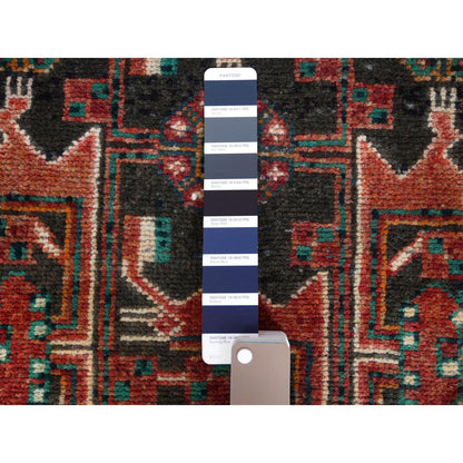Overdyed & Vintage Worn Wool Hand Knotted Rug Red Ivory 5.0X9.10 -O057980