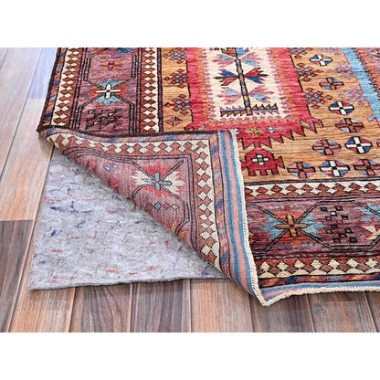 Kazak Wool Hand Knotted Rug Brown 6.0x8.6 -O0579