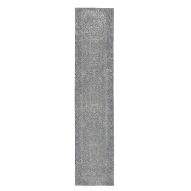 Modern and Contemporary Wool & Silk Hand Loomed Rug Grey No Border 2.5X12.2 -O058001