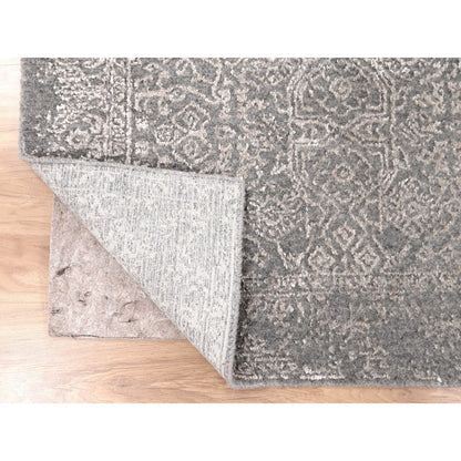 Modern and Contemporary Wool & Silk Hand Loomed Rug Grey No Border 2.5X12.2 -O058001