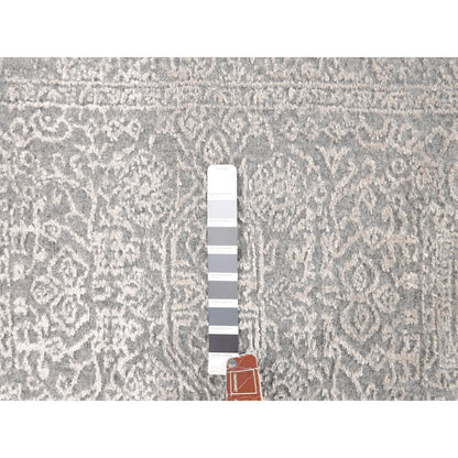 Modern and Contemporary Wool & Silk Hand Loomed Rug Grey No Border 2.5X12.2 -O058001