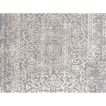 Modern and Contemporary Wool & Silk Hand Loomed Rug Grey No Border 2.5X12.2 -O058001
