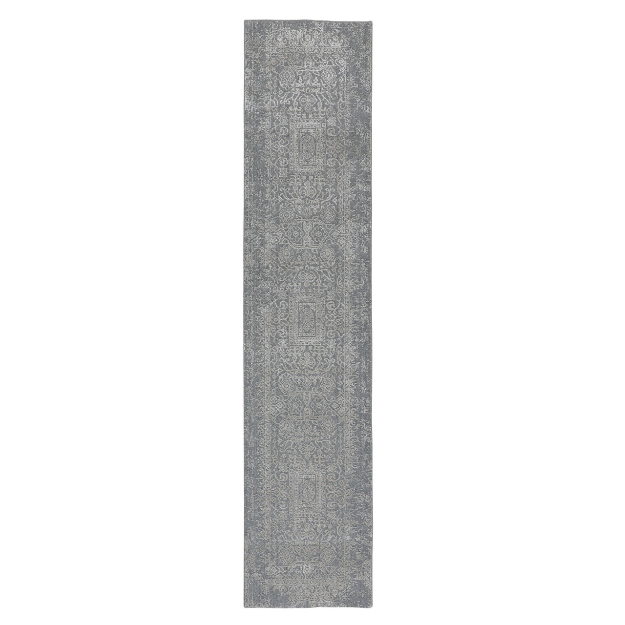 Modern and Contemporary Wool & Silk Hand Loomed Rug Grey No Border 2.5X12.1 -O058003