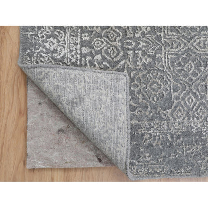 Modern and Contemporary Wool & Silk Hand Loomed Rug Grey No Border 2.5X12.1 -O058003