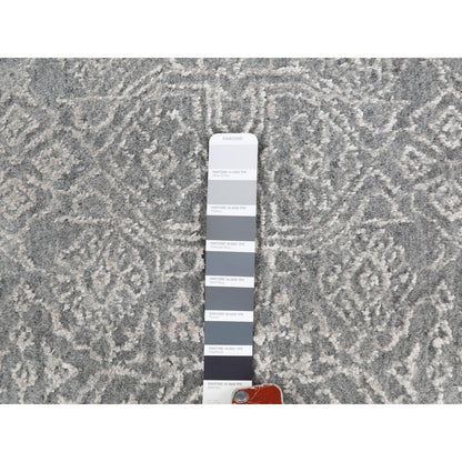 Modern and Contemporary Wool & Silk Hand Loomed Rug Grey No Border 2.5X12.1 -O058003