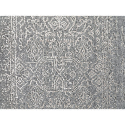 Modern and Contemporary Wool & Silk Hand Loomed Rug Grey No Border 2.5X12.1 -O058003