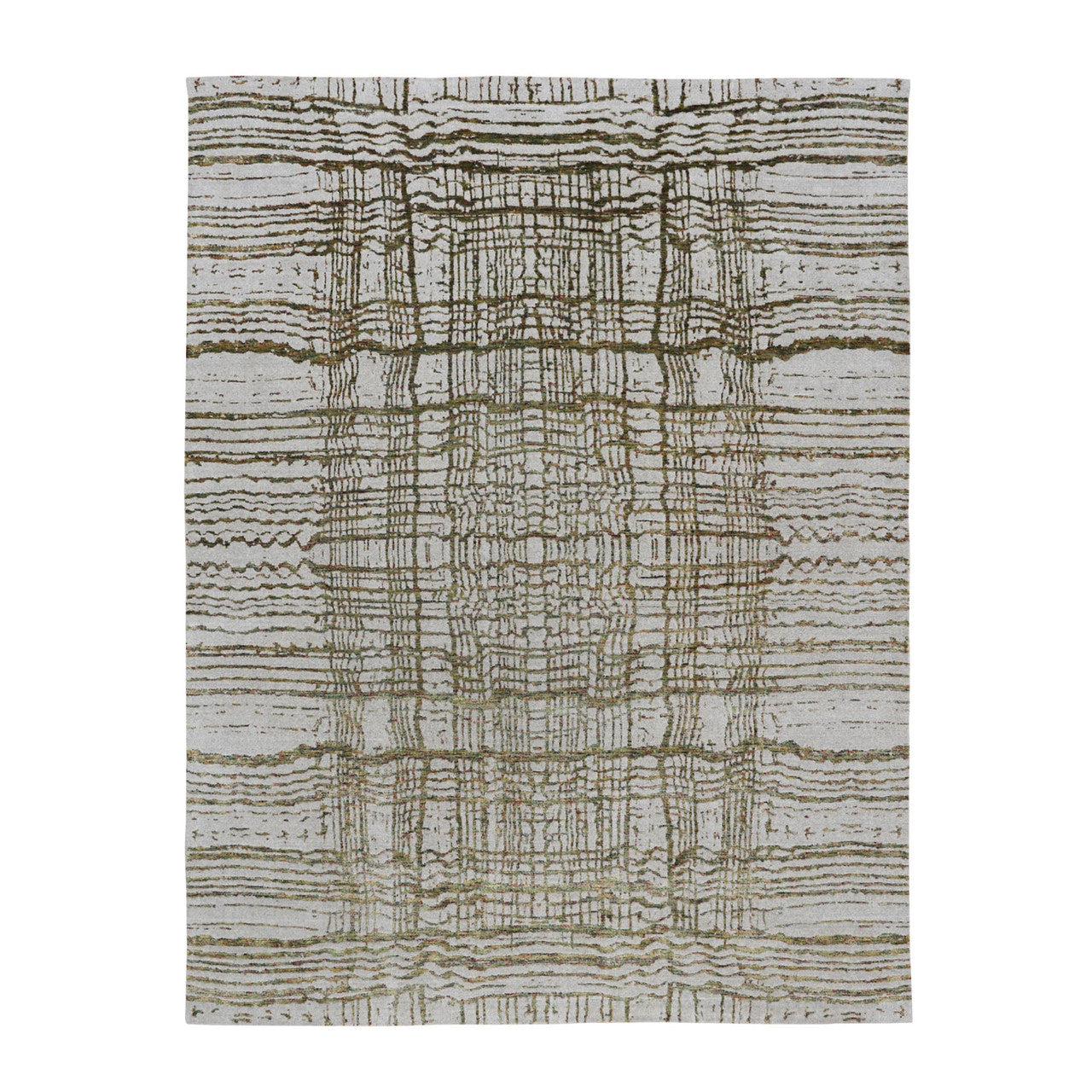 Modern and Contemporary Wool & Art Silk Hand Loomed Rug Grey No Border  9.0X11.7 -O058020