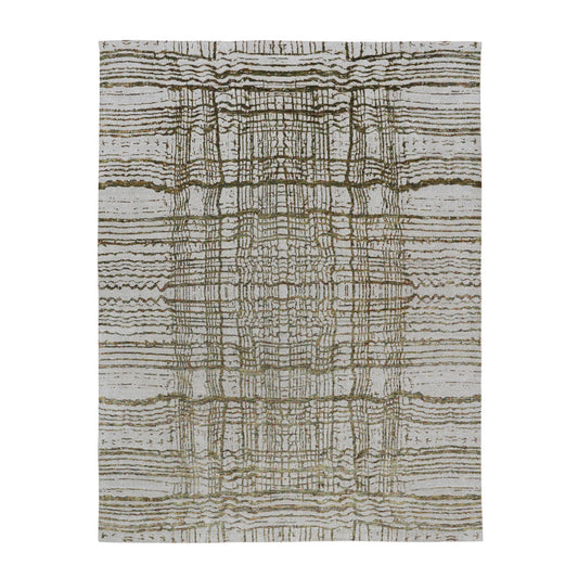 Modern and Contemporary Wool & Art Silk Hand Loomed Rug Grey No Border  9.0X11.7 -O058020