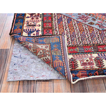 Kazak Wool Hand Knotted Rug Purple 6.1x8.4 -O0580