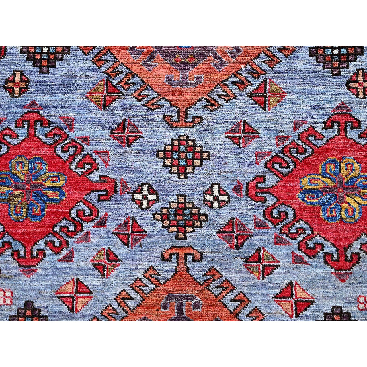 Kazak Wool Hand Knotted Rug Purple 6.1x8.4 -O0580