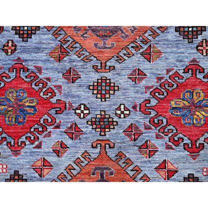 Kazak Wool Hand Knotted Rug Purple 6.1x8.4 -O0580