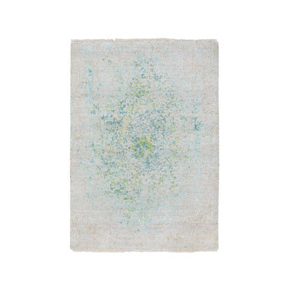 Wool and Silk Wool & Pure Silk Hand Knotted Rug Ivory No Border 3.0X5.0 -O058103