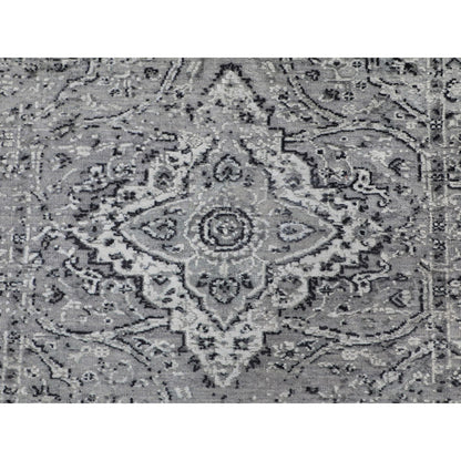 Transitional Wool & Silk Hand Knotted Rug Grey No Border 3.1X5.1 -O058104