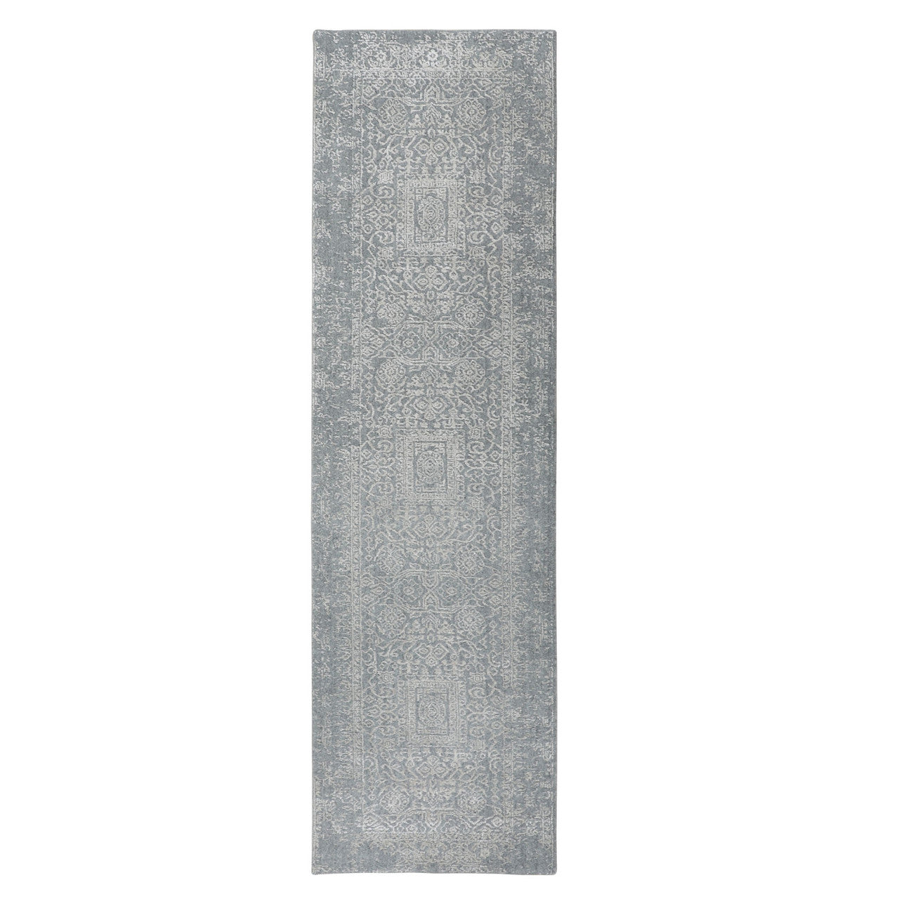Modern and Contemporary Wool & Silk Hand Loomed Rug Grey No Border 2.5X10.2 -O058105