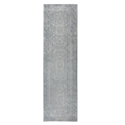 Modern and Contemporary Wool & Silk Hand Loomed Rug Grey No Border 2.5X10.2 -O058105