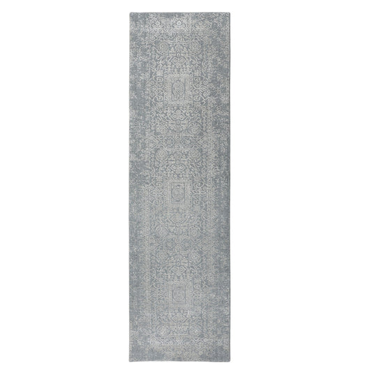 Modern and Contemporary Wool & Silk Hand Loomed Rug Grey No Border 2.5X10.2 -O058105