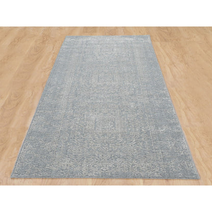Modern and Contemporary Wool & Silk Hand Loomed Rug Grey No Border 2.5X10.2 -O058105