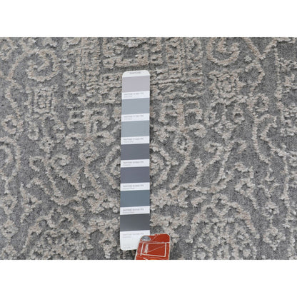 Modern and Contemporary Wool & Silk Hand Loomed Rug Grey No Border 2.5X10.2 -O058105