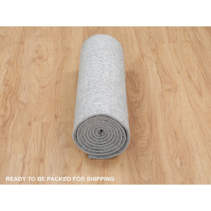 Modern and Contemporary Wool & Silk Hand Loomed Rug Grey No Border 2.5X10.2 -O058105