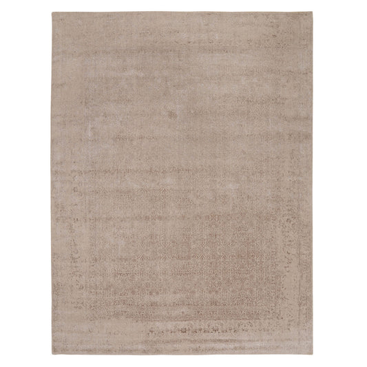 Modern and Contemporary Wool & Silk Hand Loomed Rug Beige No Border 11.8X14.8 -O058113