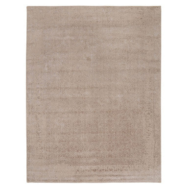 Modern and Contemporary Wool & Silk Hand Loomed Rug Beige No Border 11.8X14.8 -O058113