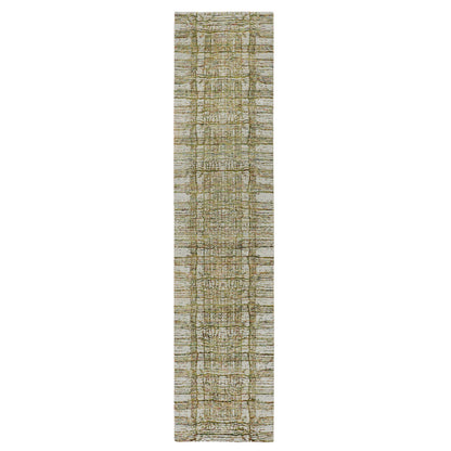 Modern and Contemporary Wool & Silk Hand Loomed Rug Grey No Border 2.6X11.9 -O058115