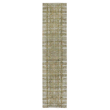 Modern and Contemporary Wool & Silk Hand Loomed Rug Grey No Border 2.6X11.9 -O058115